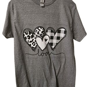 Gildan Gray Love Heart Kids T-Shirt